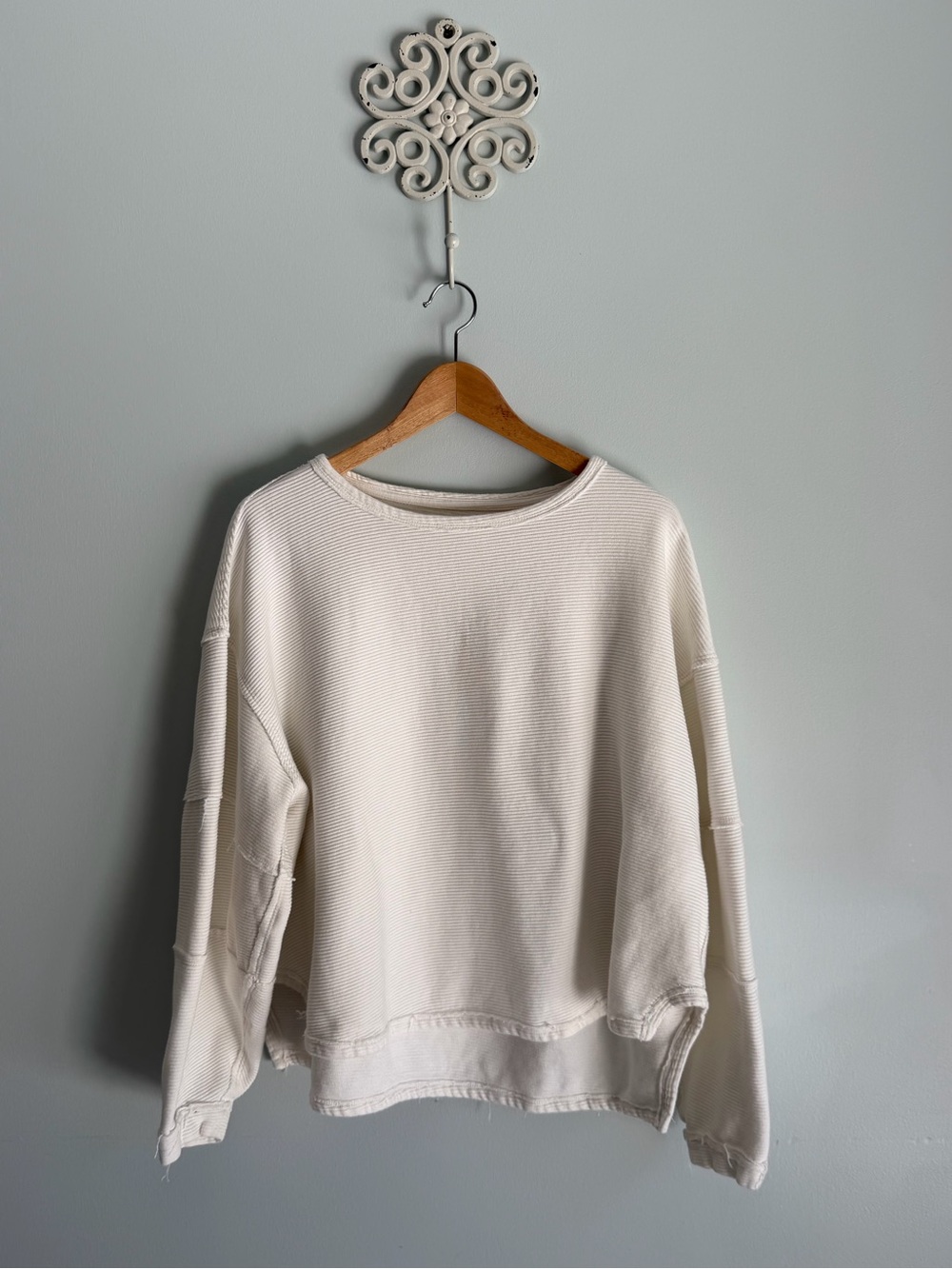 We The Free Total Eclipse Tee. White Sweatshirt. Free People Medium